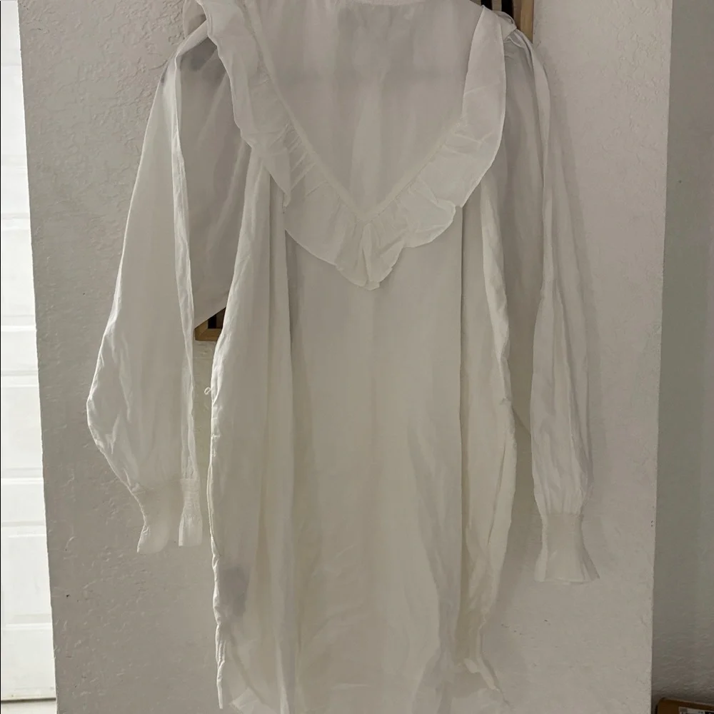 French Connection White Ruffled Blouse - Picture 8 of 8